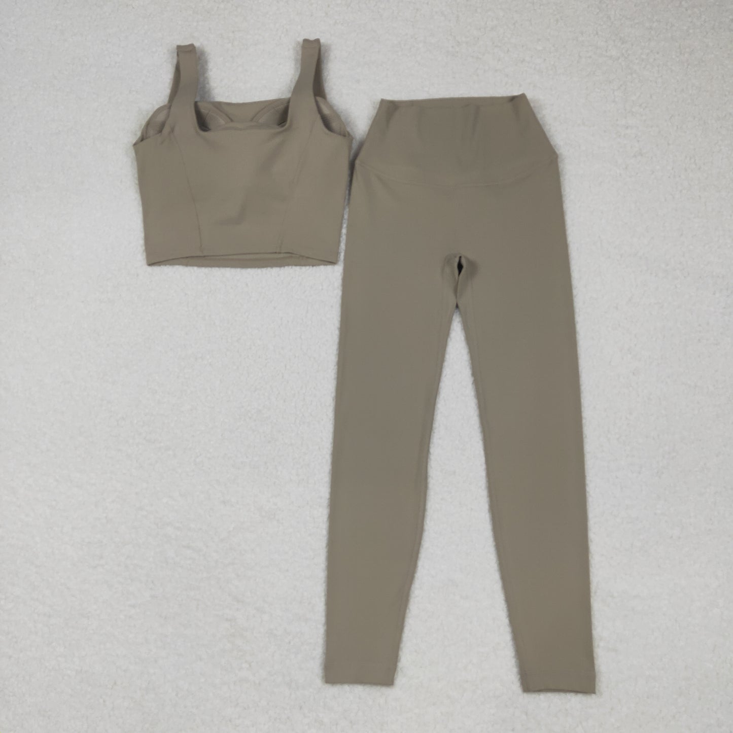USA-Shop GSPO0240 Adult Taupe Color Tank Top Pants Woman Yoga Outfits