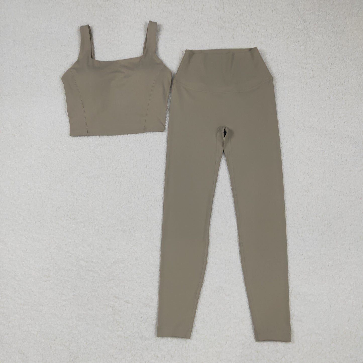 USA-Shop GSPO0240 Adult Taupe Color Tank Top Pants Woman Yoga Outfits