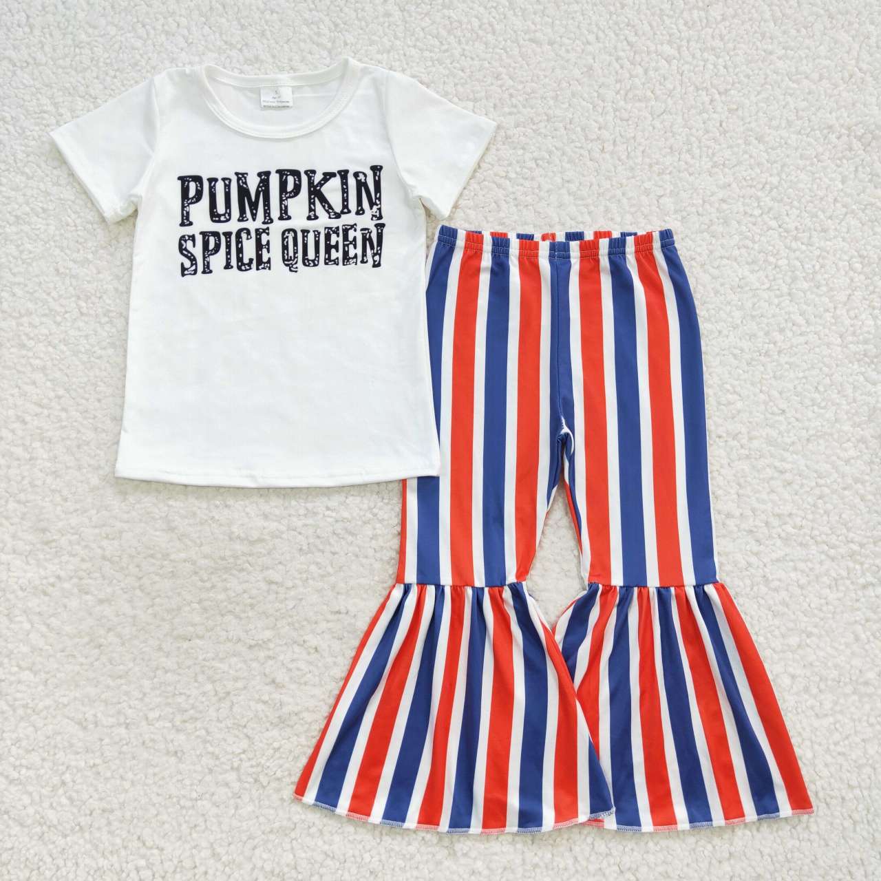 6 Styles Fall Pumpkin Print Bell Pants Girls Clothes Set Sisters Wear