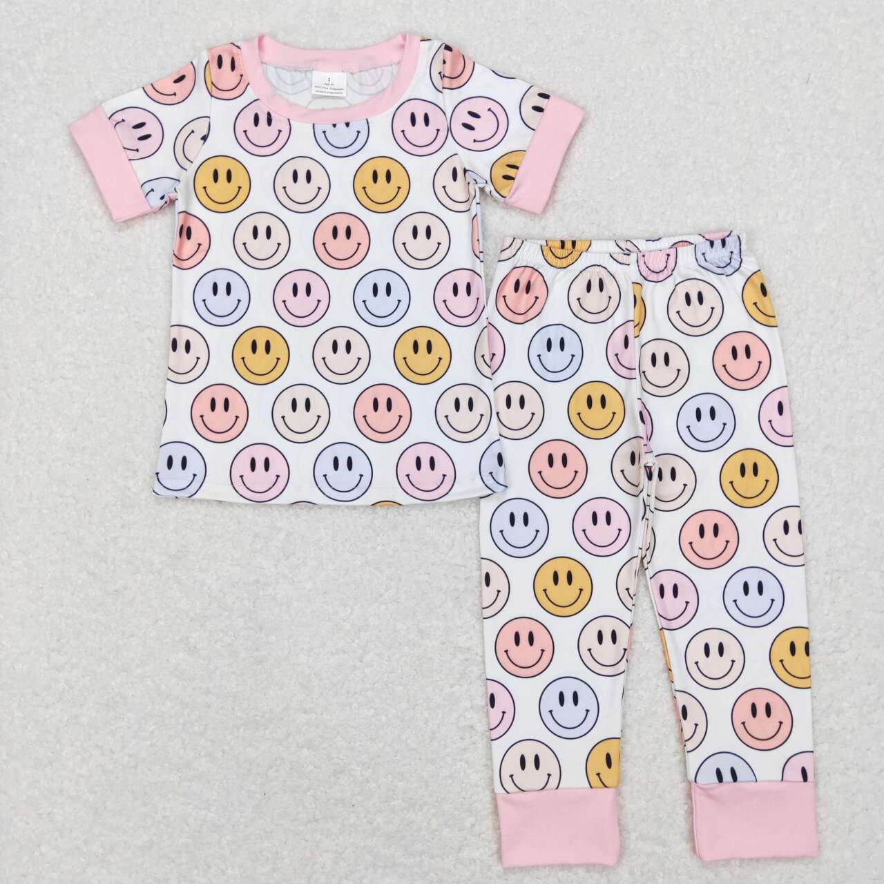 Smiling Face Print Sibling Pajamas Matching Clothes