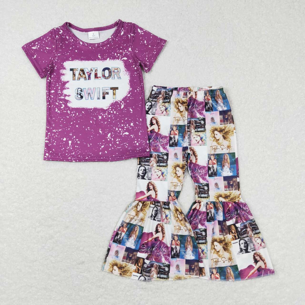 9 Colors Singer Swiftie Print Bell Pants Girls Clothes Set Sisters Wear