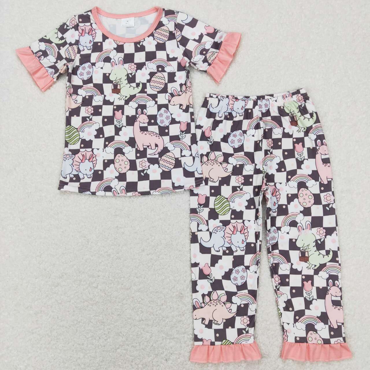 Dino Eggs Cute Print Sibling Easter Matching Clothes