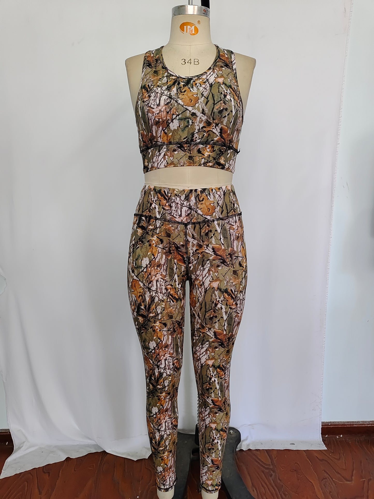 GSPO1460 Adult Branch Print Woman Yoga Clothes Set