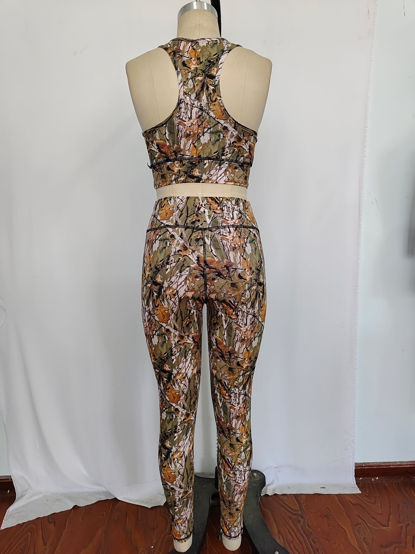 GSPO1460 Adult Branch Print Woman Yoga Clothes Set