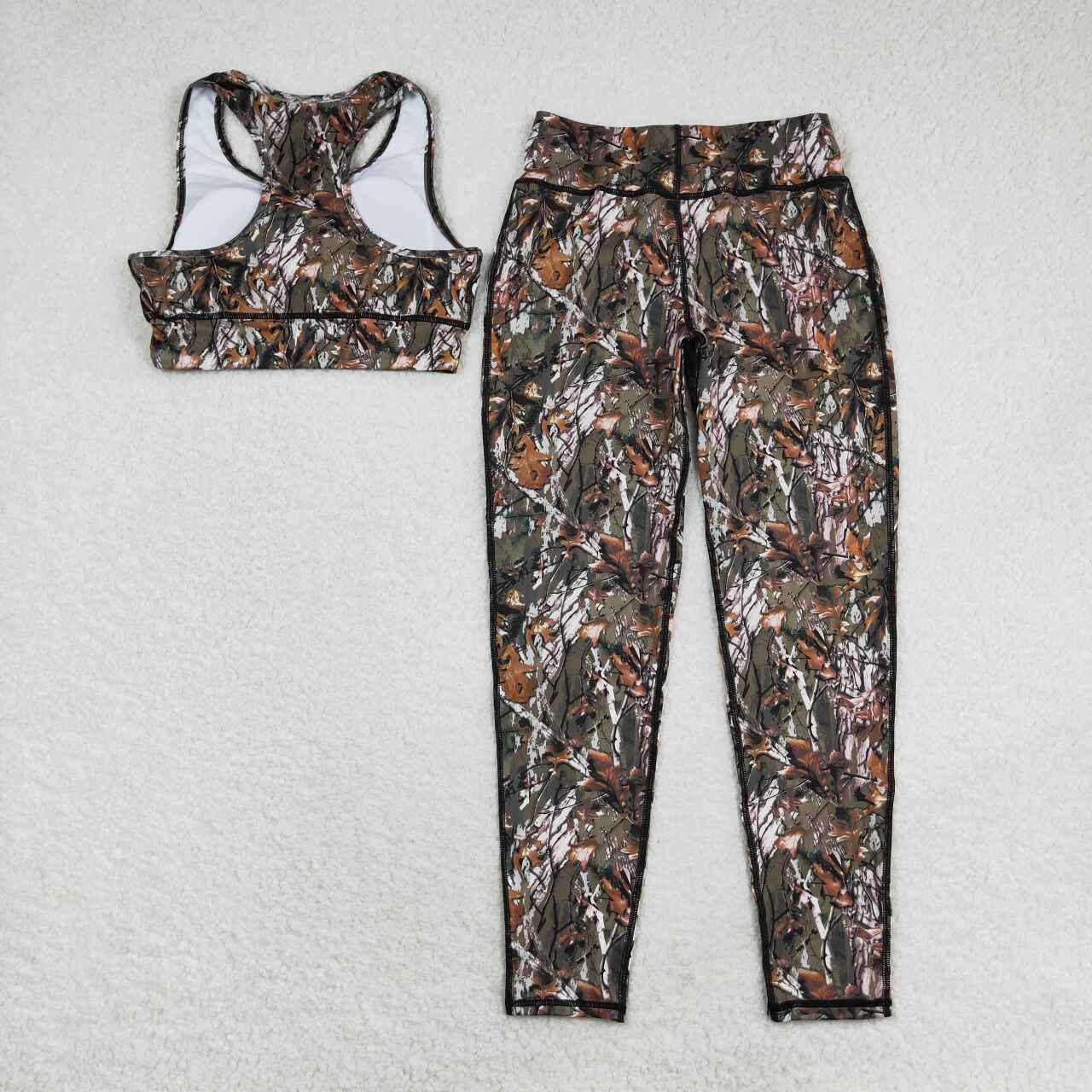 GSPO1460 Adult Branch Print Woman Yoga Clothes Set