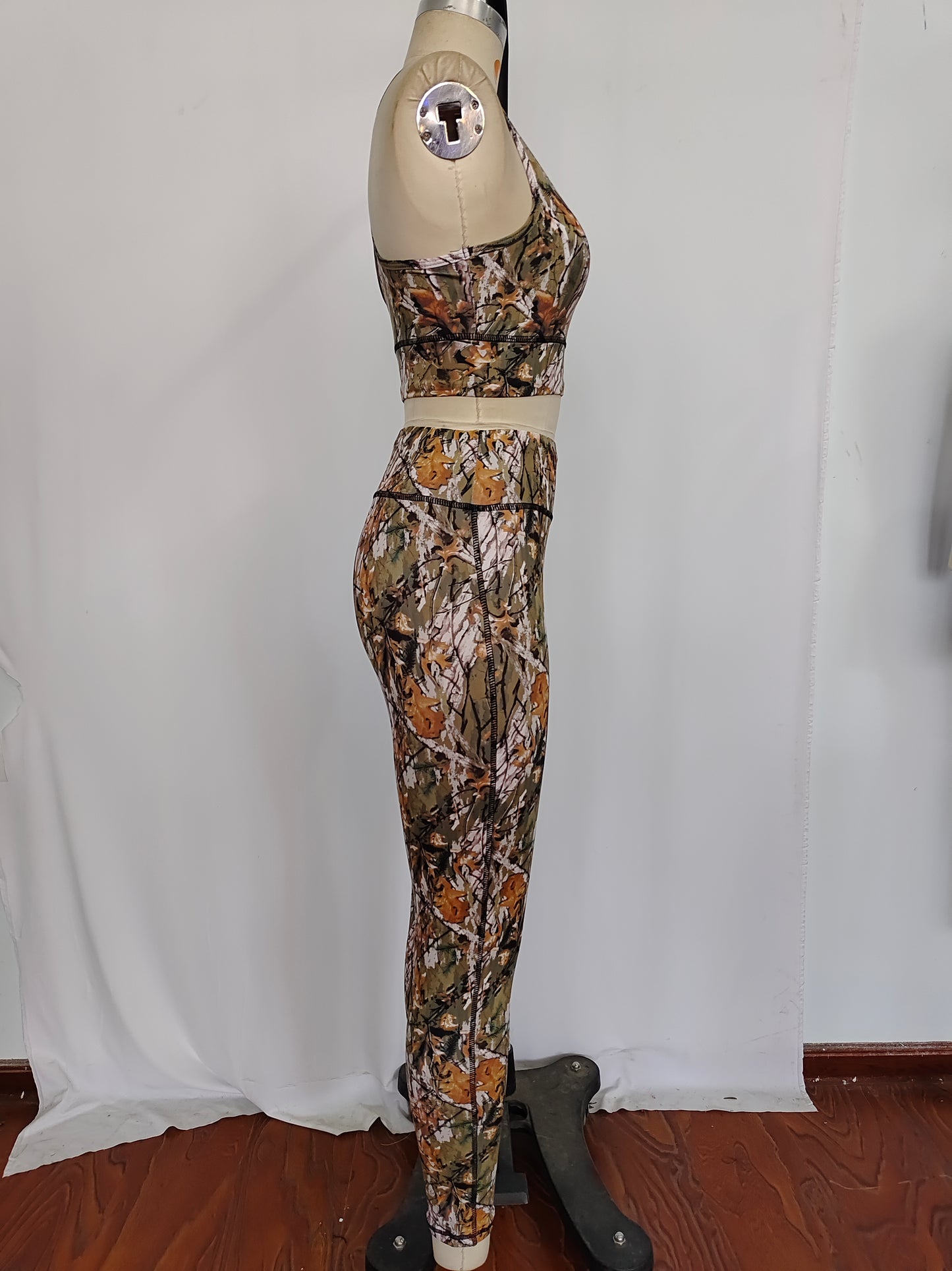 GSPO1460 Adult Branch Print Woman Yoga Clothes Set