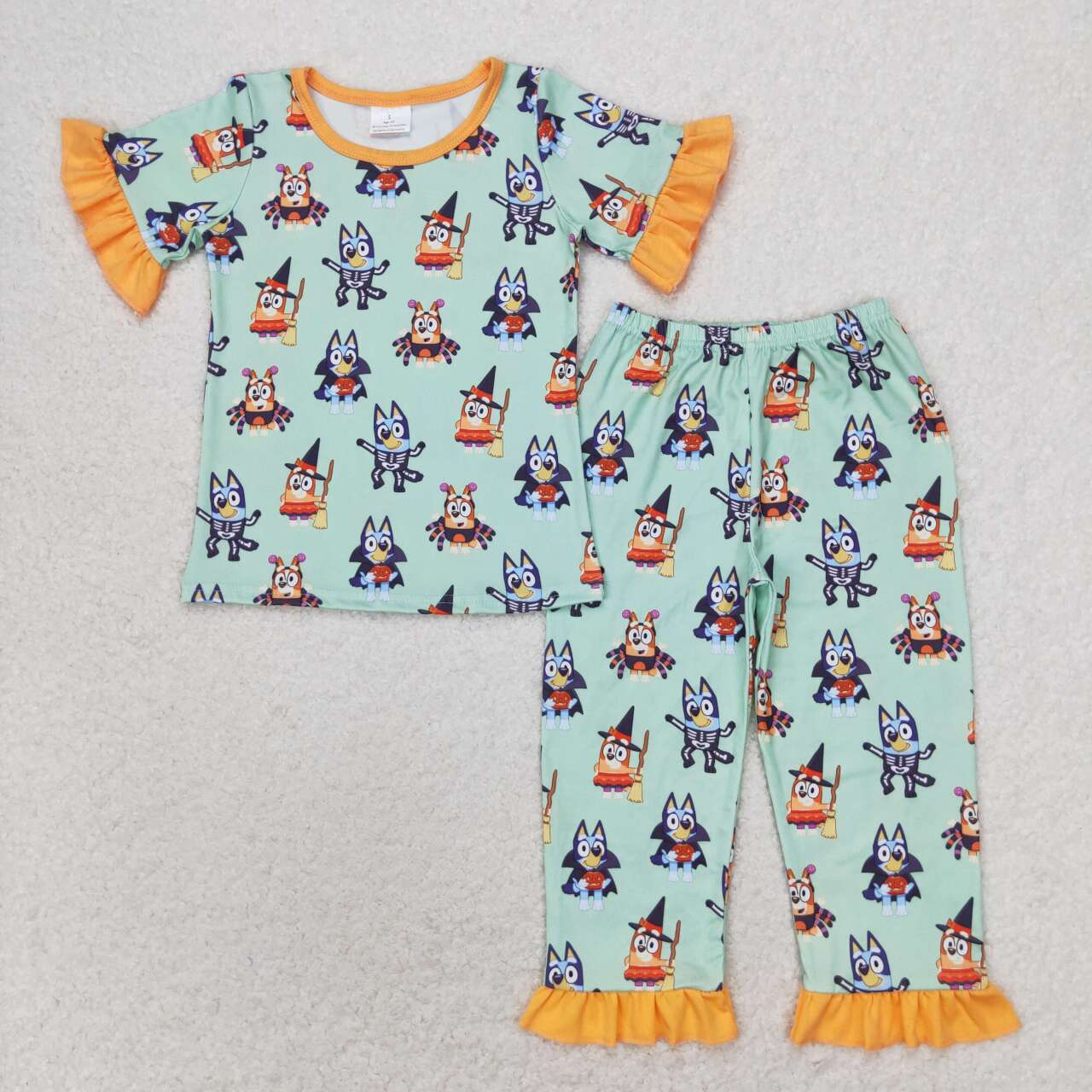 GSPO1573 Cartoon Dog Print Girls Halloween Pajamas Clothes Set