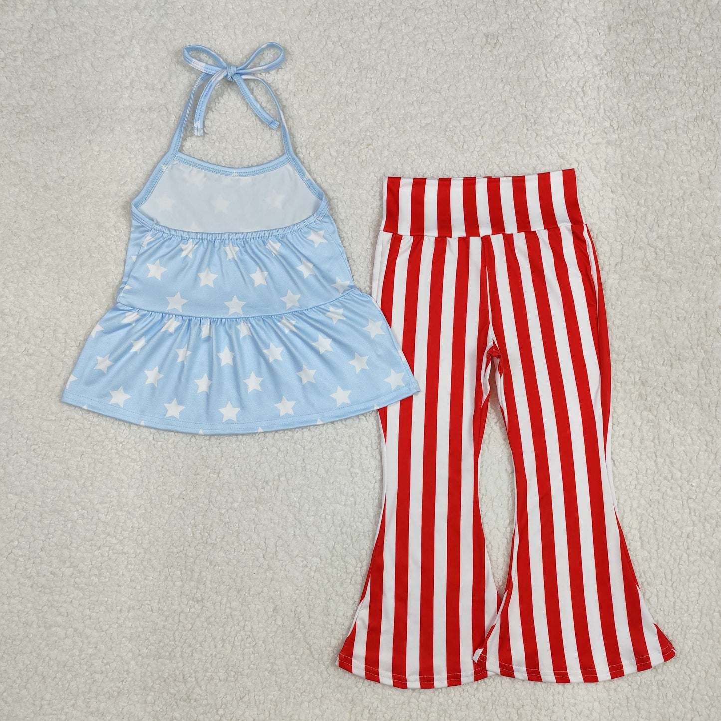 6 Styles Girls 4th of July Bell Pants Clothes Set Sisters Wear