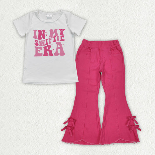 GSPO2014 IN MY SWIFTIE ERA Top Hot Pink Denim Bell Jeans Girls Clothes Set