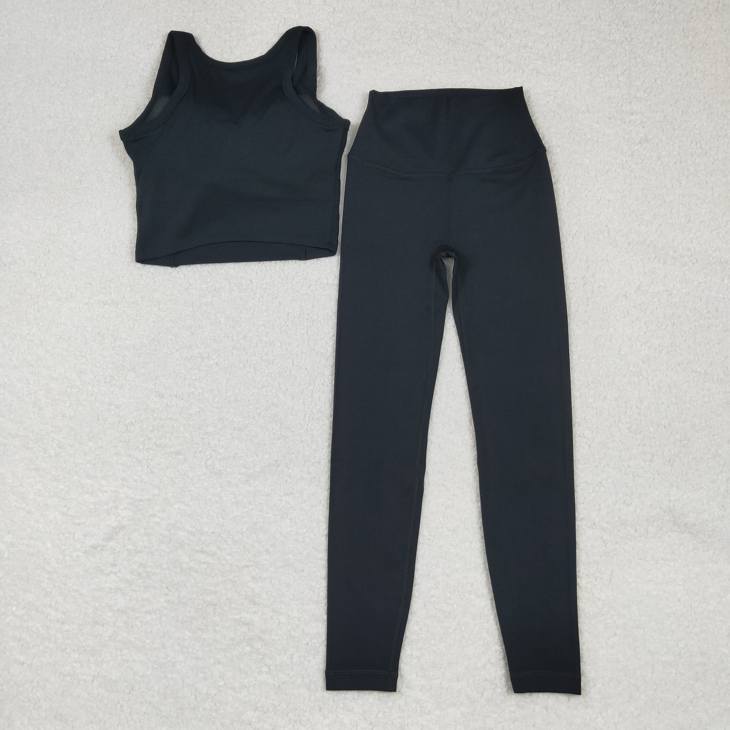 USA-Shop GSPO2039 Adult Black Color Tank Top Pants Woman Yoga Outfits
