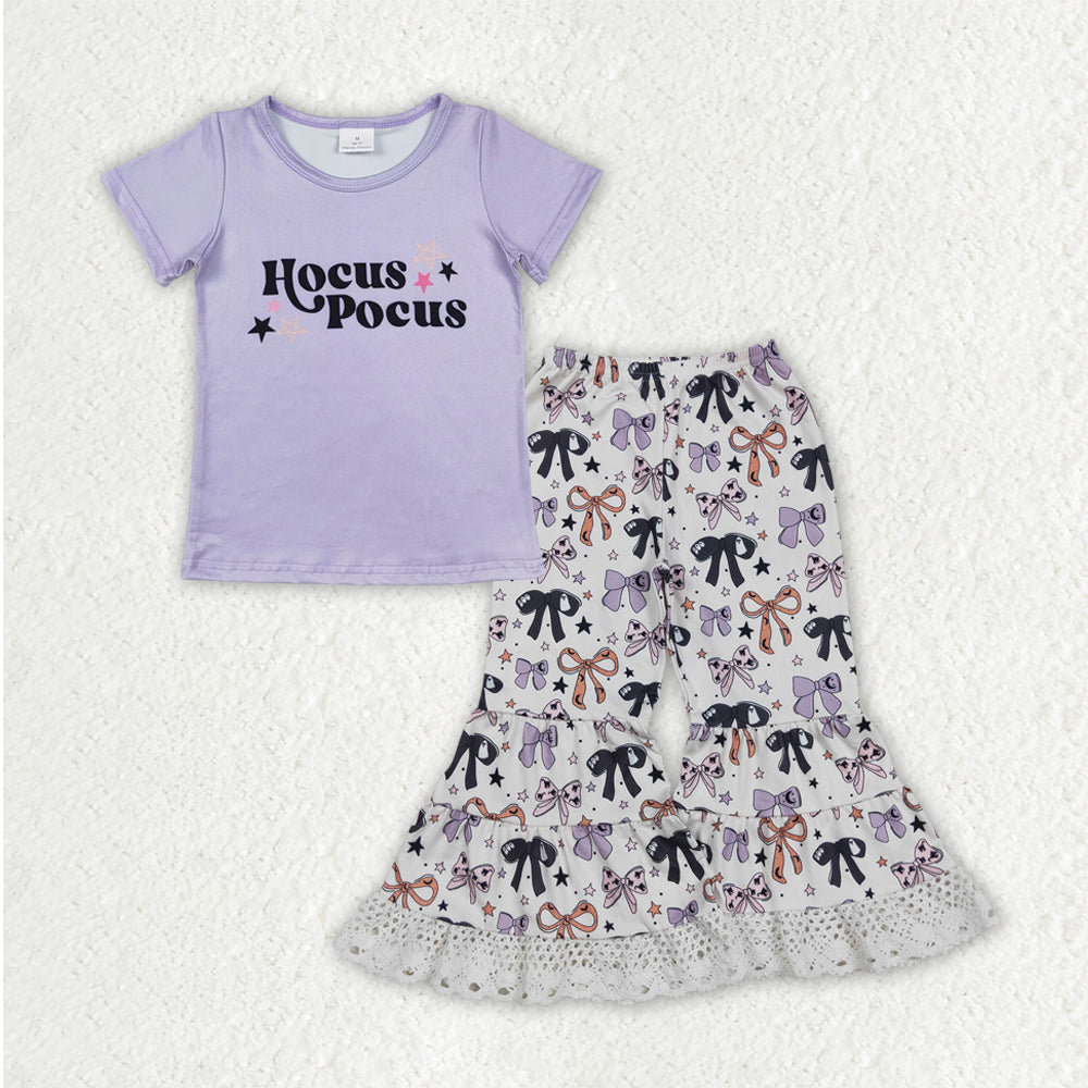 GSPO2064 Movie Witches Stars Top Bows Bell Pants Girls Halloween Clothes Set