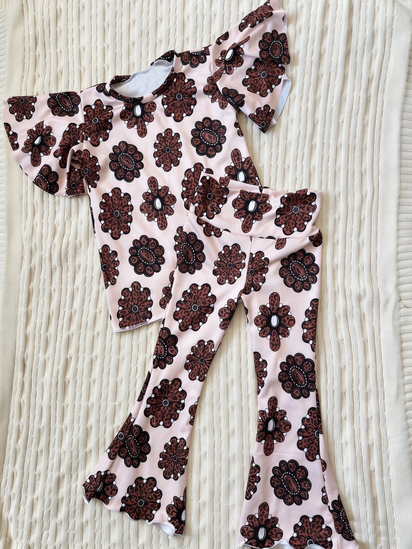 (Pre-order)GSPO2268 Leopard Print Girls Western Clothes Set