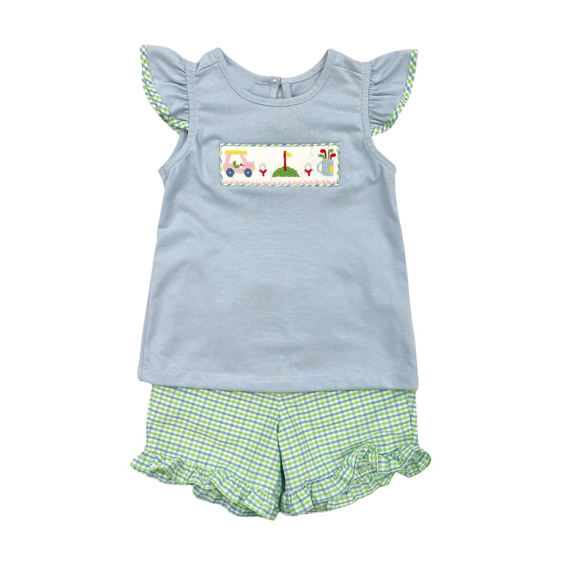 (Pre-order)GSSO0628 Golf Truck Print Girls Summer Clothes Set