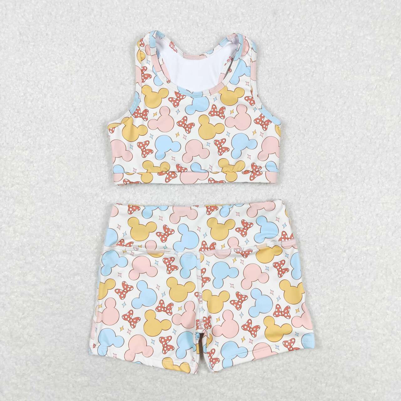 GSSO0899 Cartoon Mouse Print Girls Summer Clothes Set