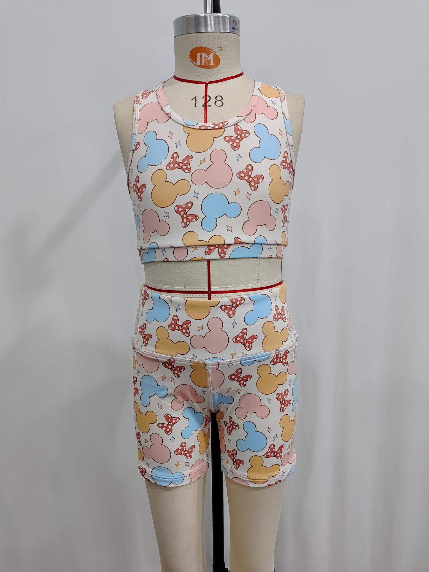 GSSO0899 Cartoon Mouse Print Girls Summer Clothes Set