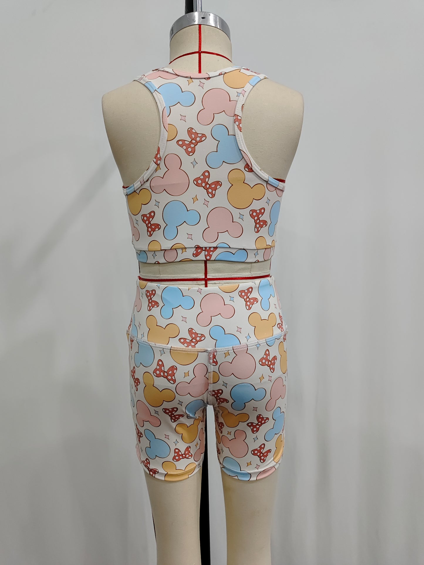GSSO0899 Cartoon Mouse Print Girls Summer Clothes Set