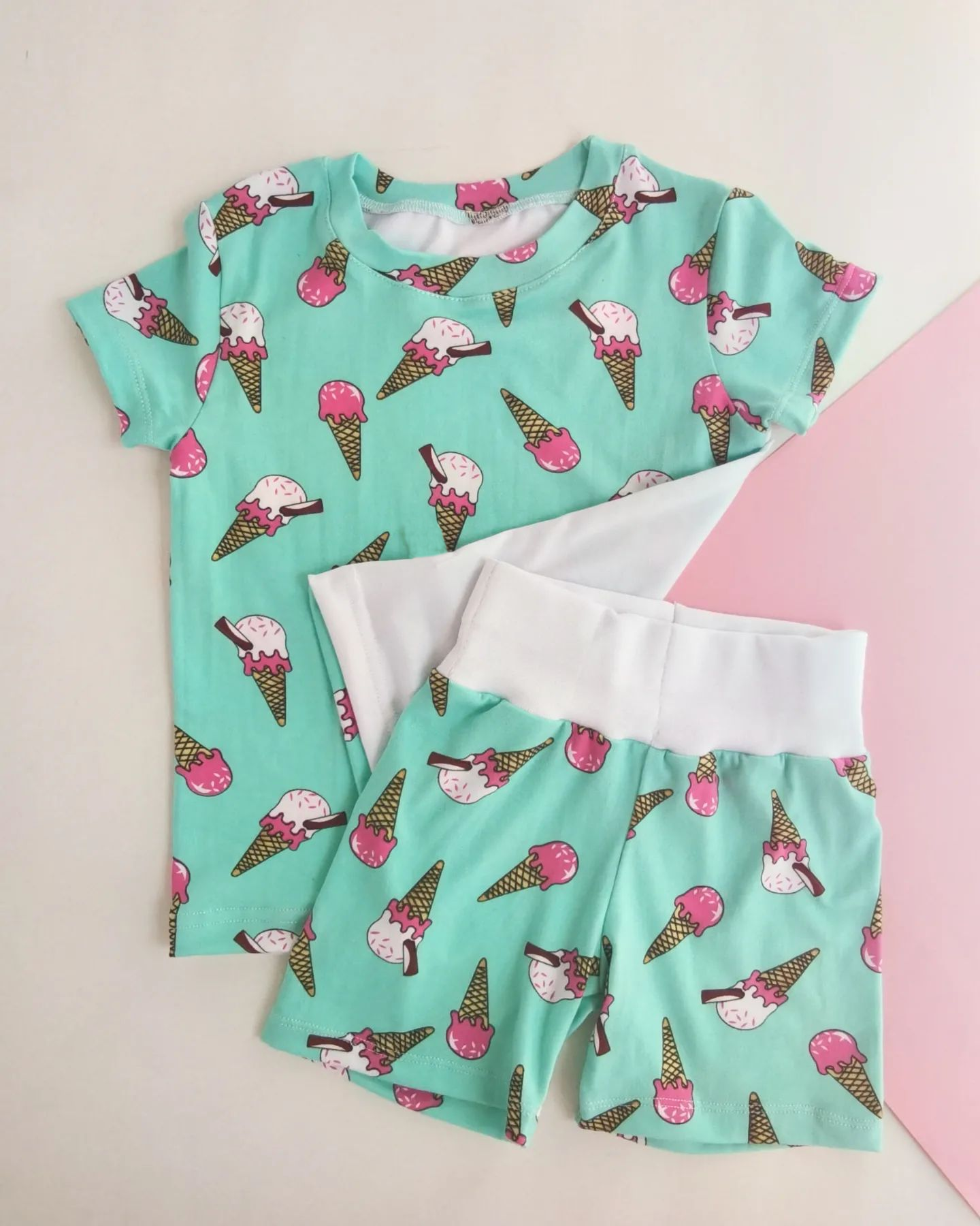 (Pre-order)GSSO1142 Popsicle Print Girls Summer Pajamas Clothes Set