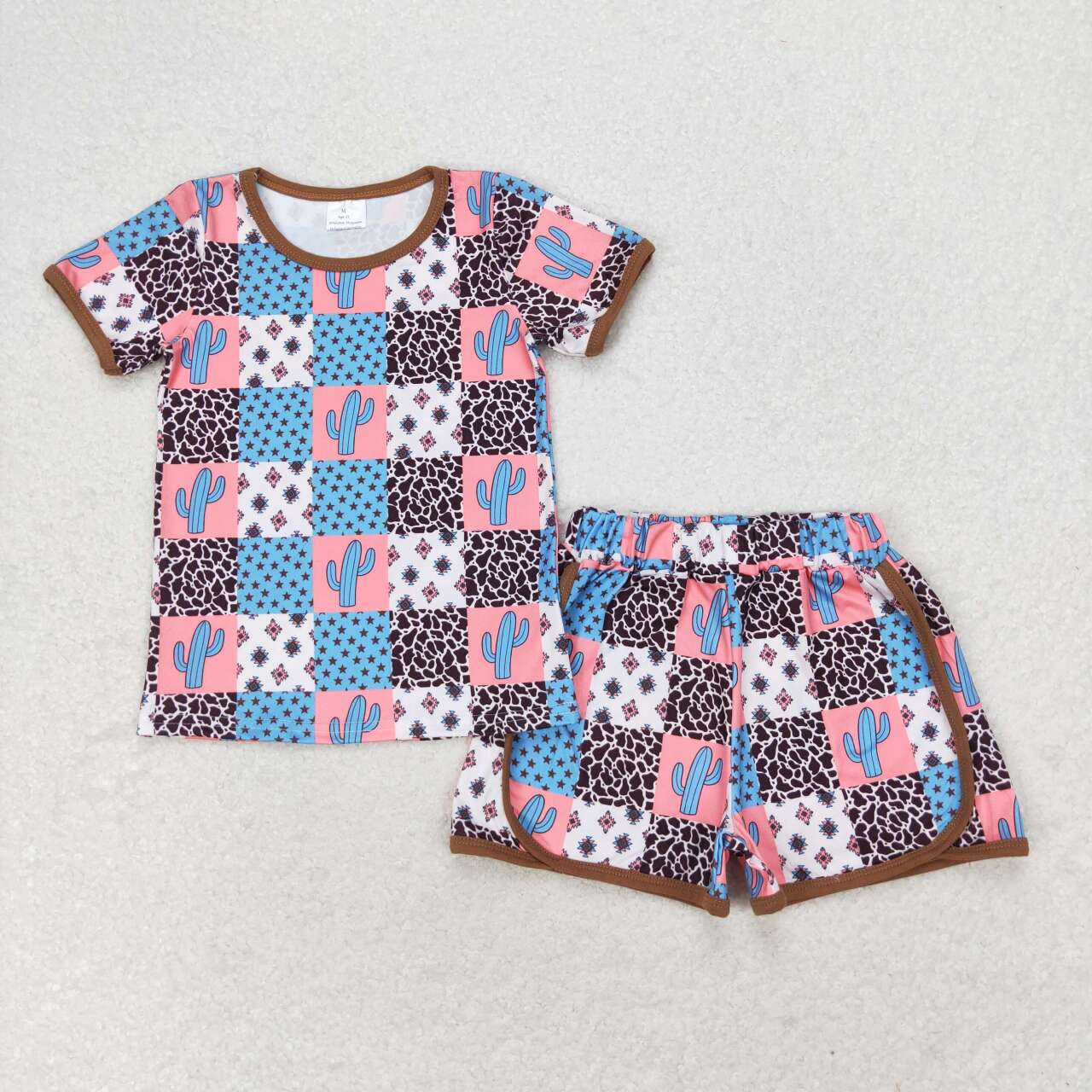 4 Design Flowers Print Shorts Girls Summer Clothes Set Sisters Wear