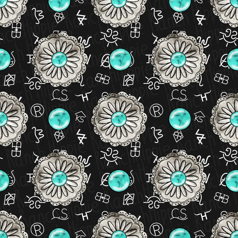 (Pre-order)GSSO1350 Turquoise Print Girls Summer Western Clothes Set