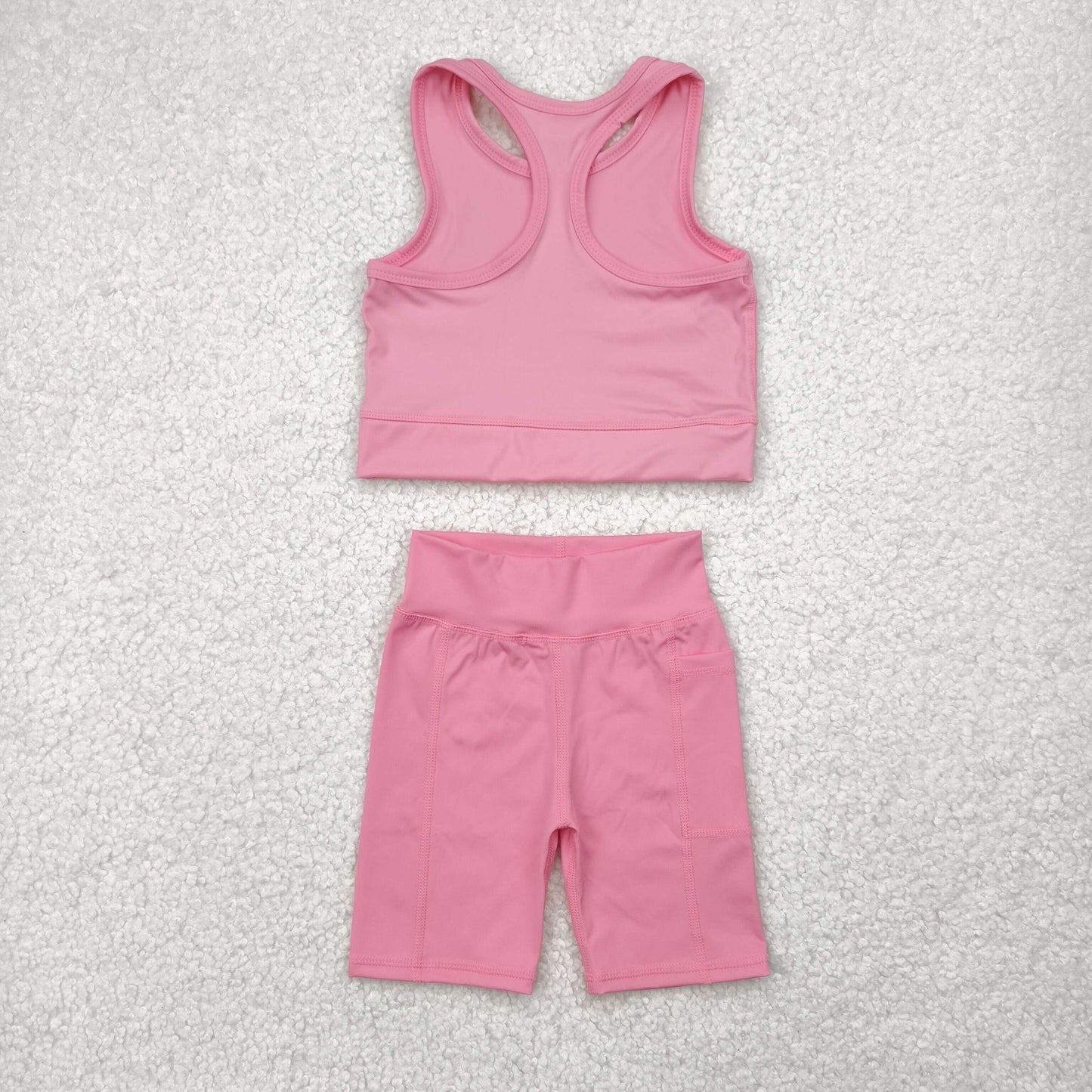 5 Colors Tank Top Shorts Girls Summer Yoga Clothes Set Sisters Sports Wear