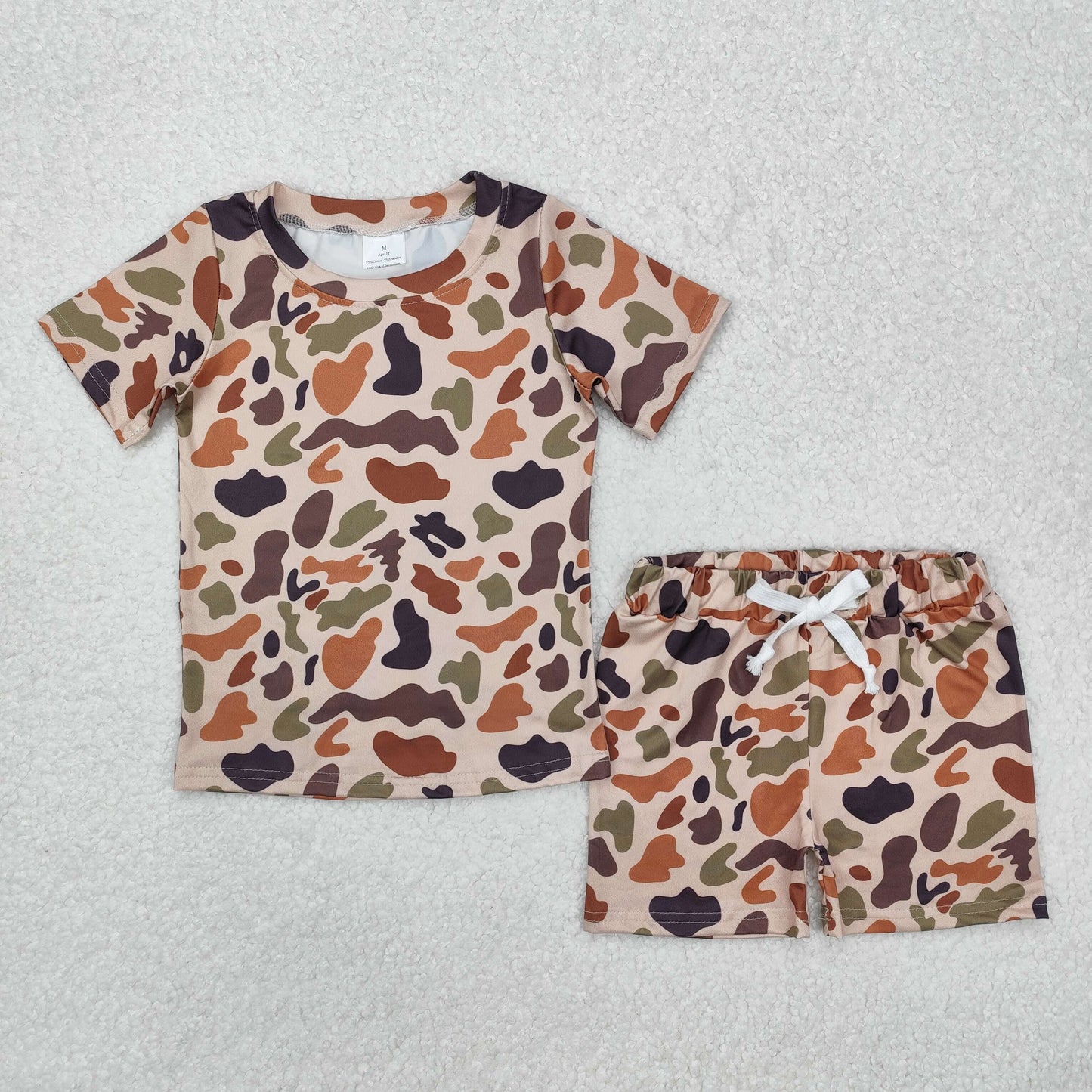 3 Colors Camo Print Kids Summer Clothes Set Sibling Wear