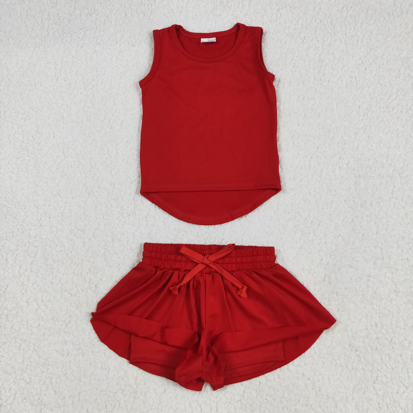 9 Colors Tank Top Shorts Girls Summer Yoga Clothes Set Sisters Wear