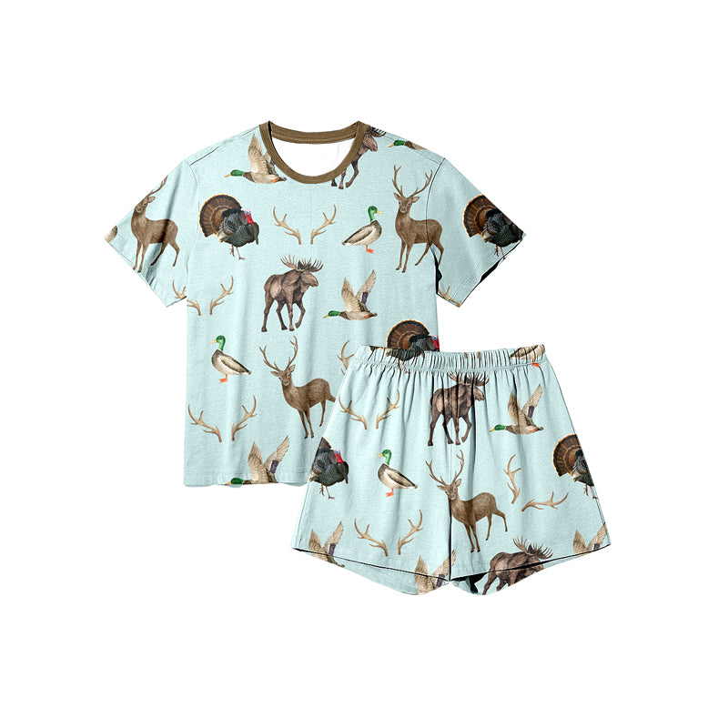 (Pre-order)GSSO2709 Animals Hunting Print Kids Summer Clothes Set