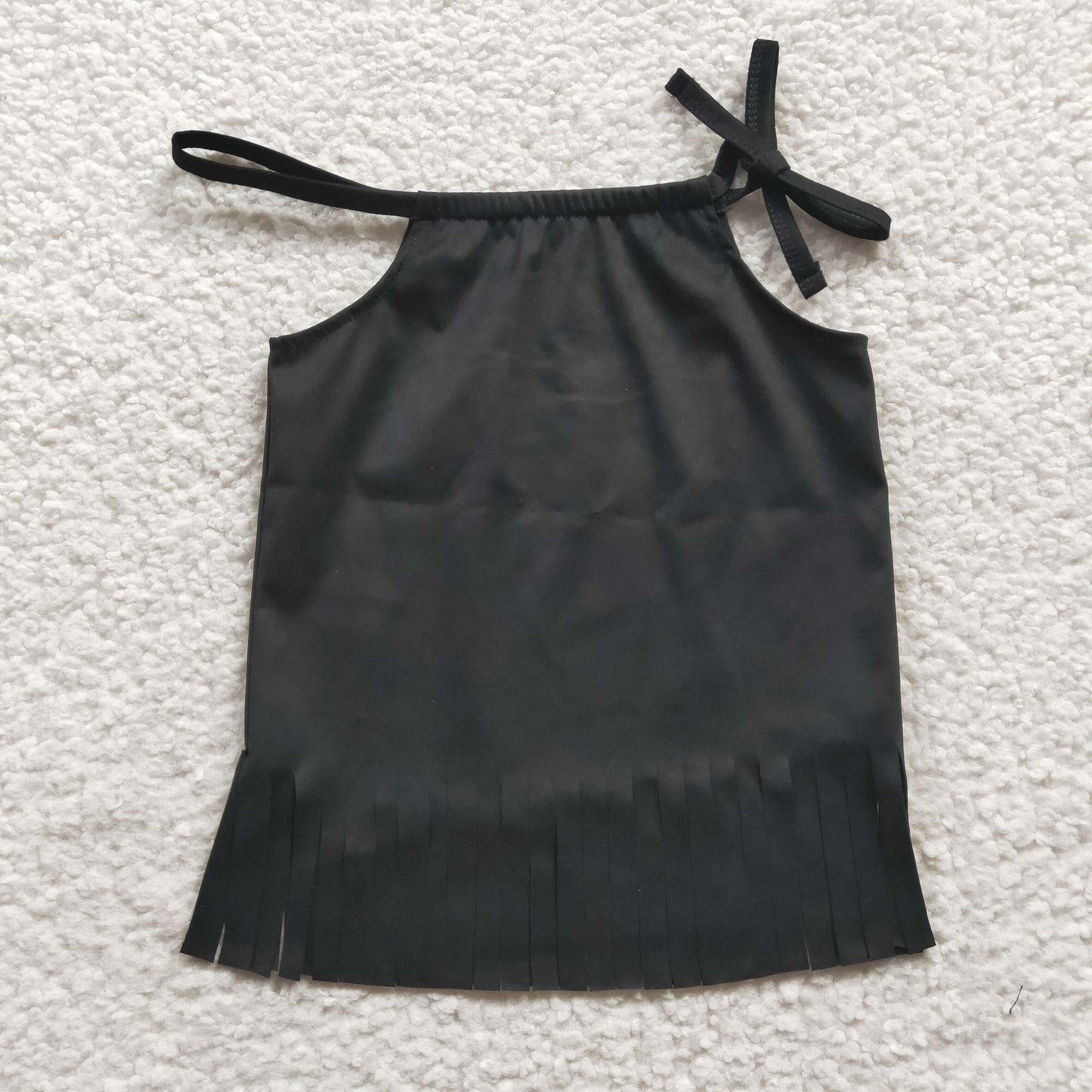 GSPO1185 Black Tassel Top MINI Bell Pants Girls Outfits