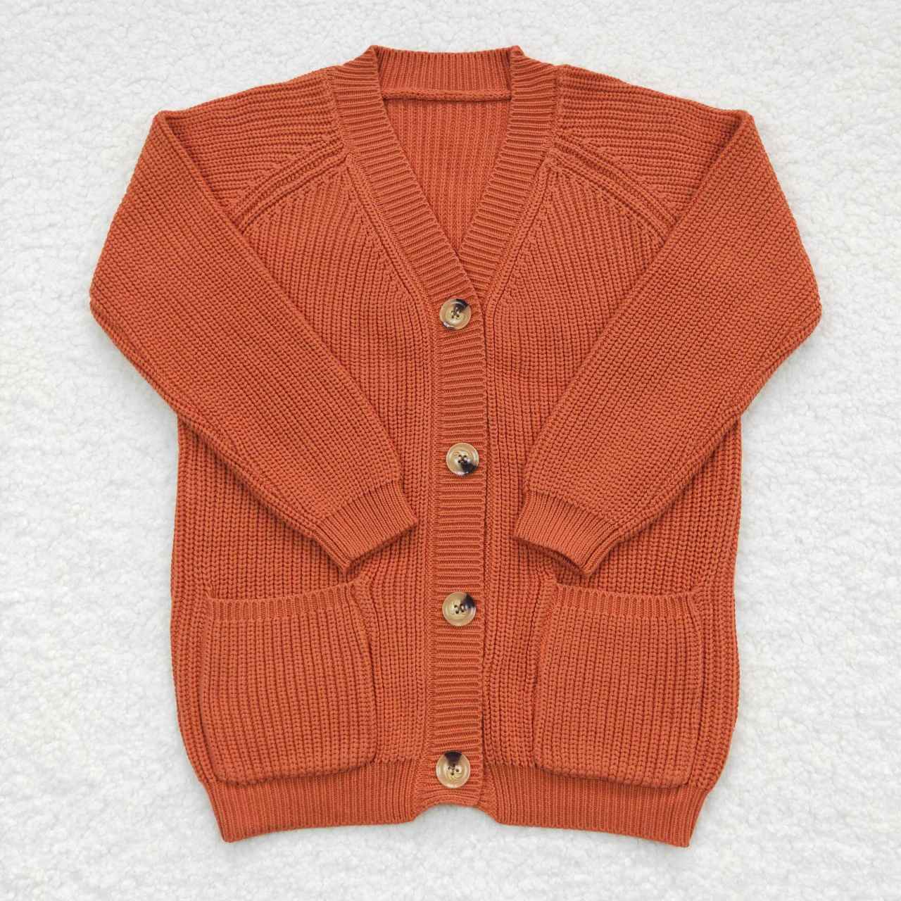 GT0242 Baby girls brown sweater cardigan fall clothes