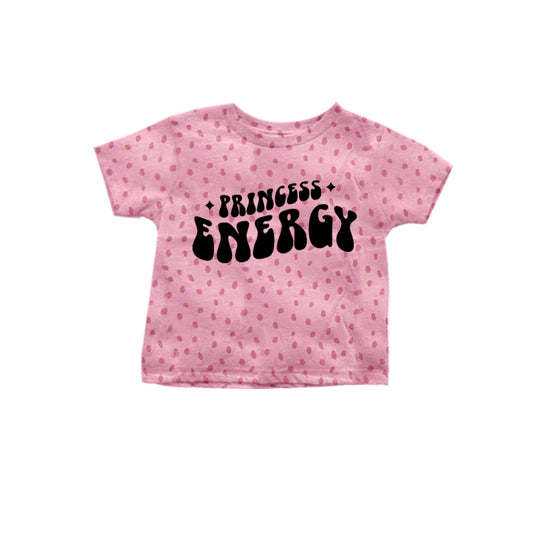(Pre-order)GT0410 Princess Energy Pink Print Girls Tee Shirts Top