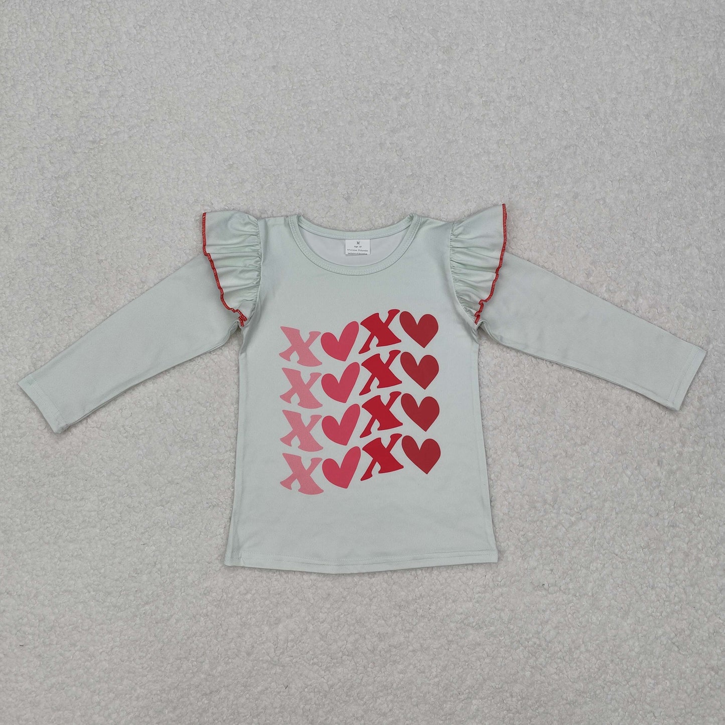 GT0441 XOXO Print Girls Valentine's Tee Shirts Top