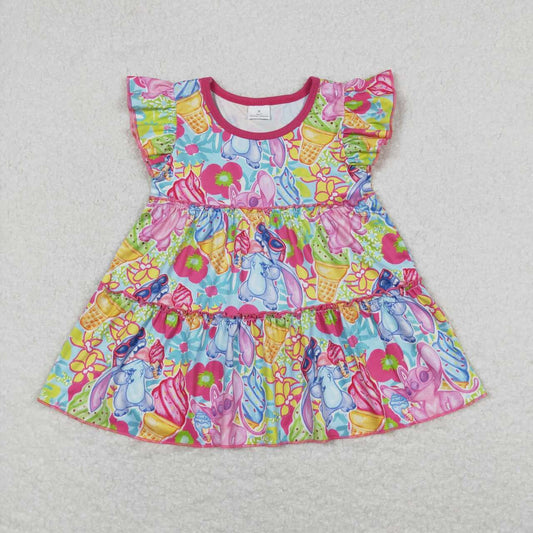GT0471  Cartoon Animals Print Girls Summer Tee Shirts Top