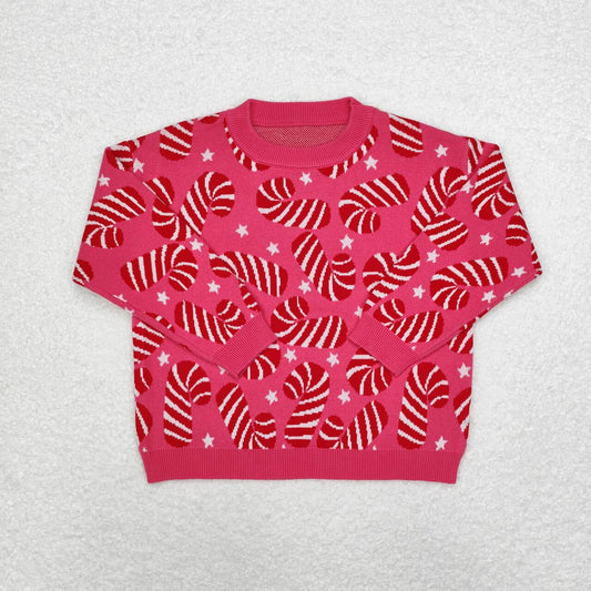 GT0665 Candy Cane Girls Christmas Sweater Top