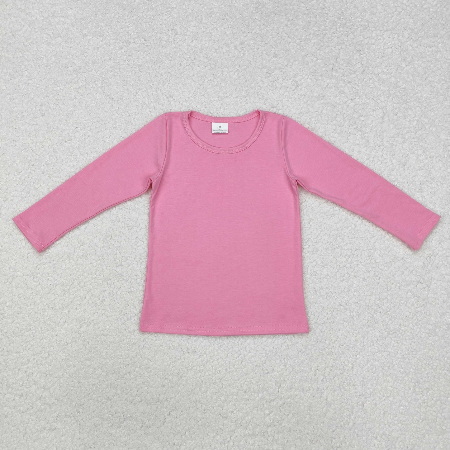 GT0781 Pink Color Girls Long Sleeve Tee Shirts Top