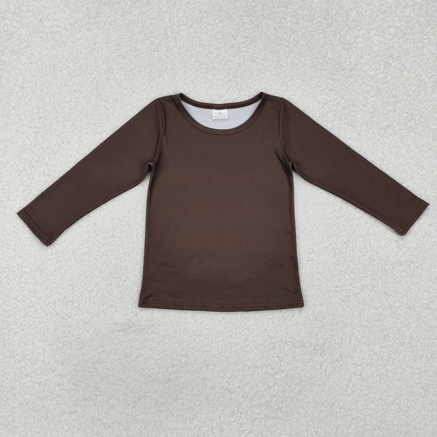 GT0798 Dark Brown Color Kids Fall Tee Shirts Top