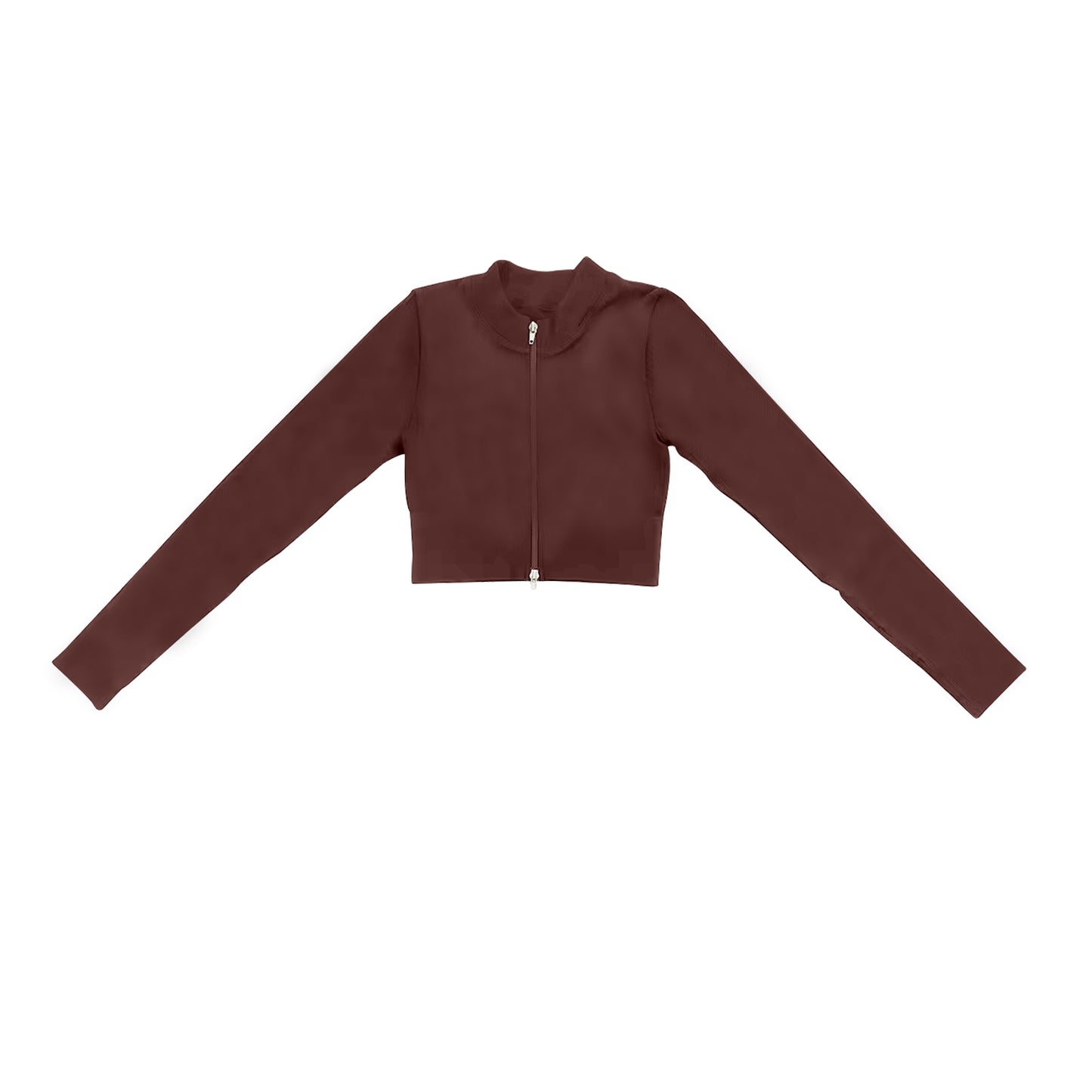 (Pre-order)GT0822 Brown Color Girls Yoga Zipper Jacket Top