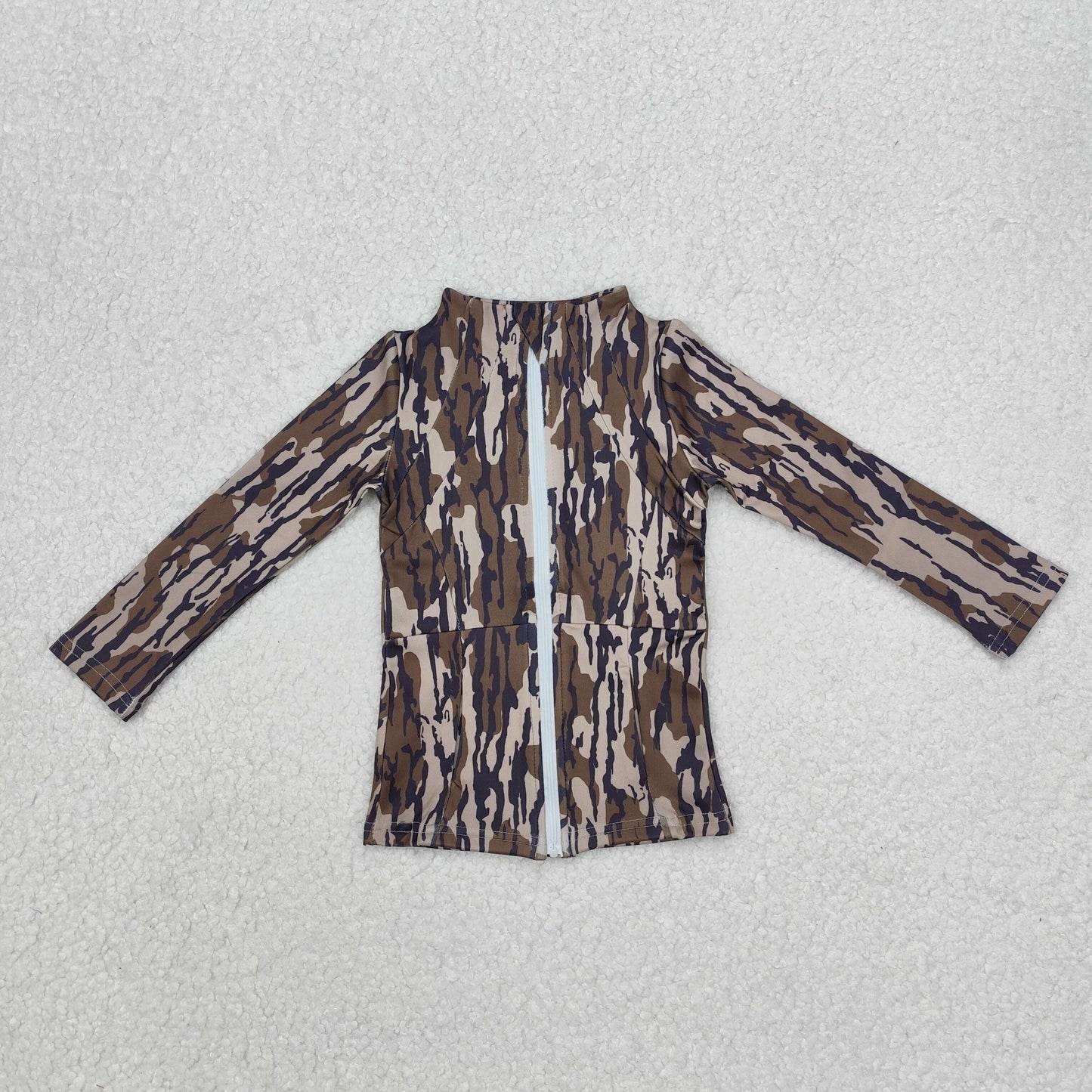 GT0850 Camo Print Girls Yoga Zipper Jackets Top