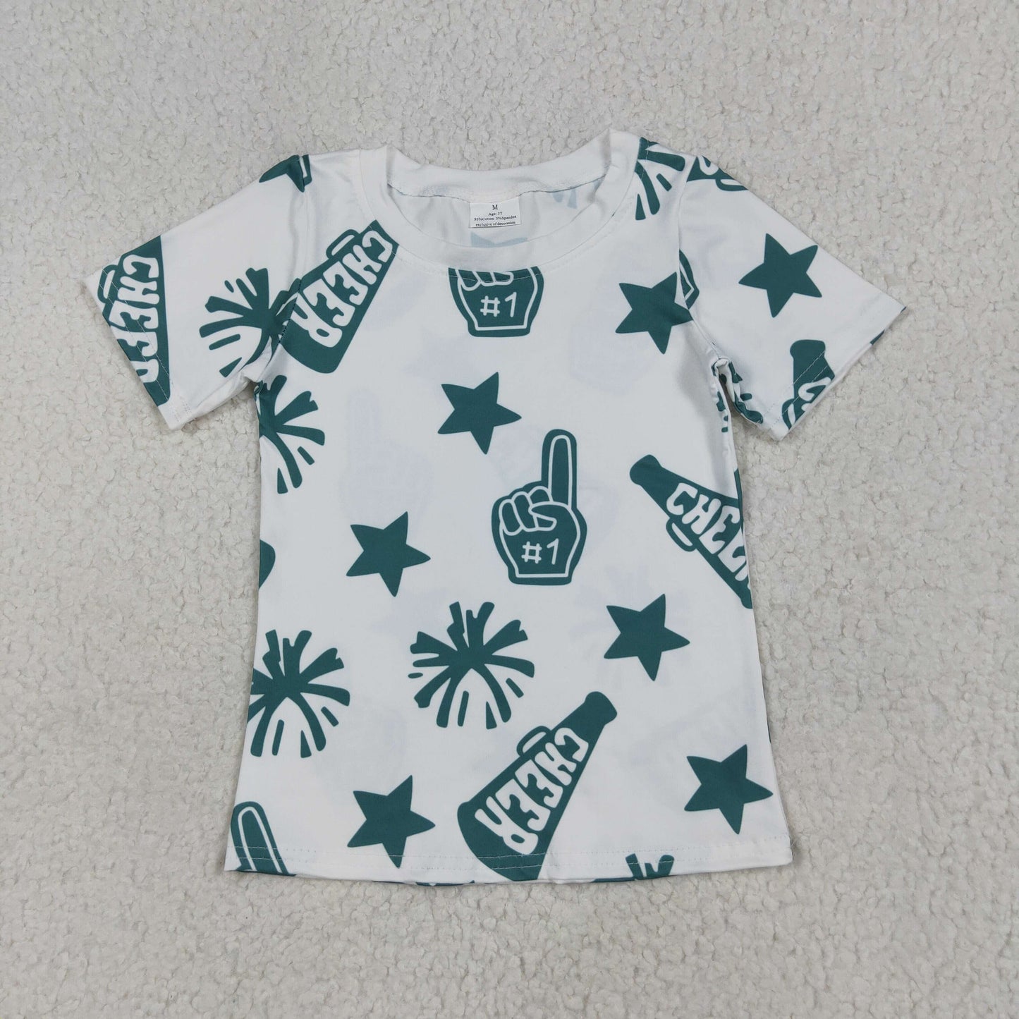 8 Colors Cheer Print Girls Summer Tee Shirts Top Sisters Wear