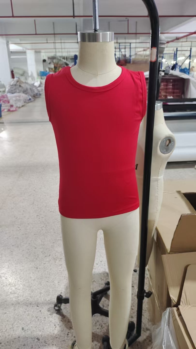 GSSO2499 Red Tank Top Flutter Shorts Girls Summer Yoga Clothes Set