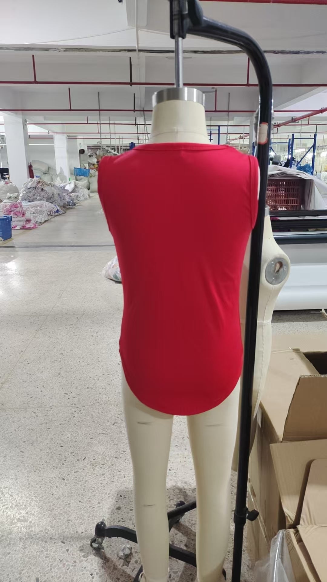 GSSO2499 Red Tank Top Flutter Shorts Girls Summer Yoga Clothes Set