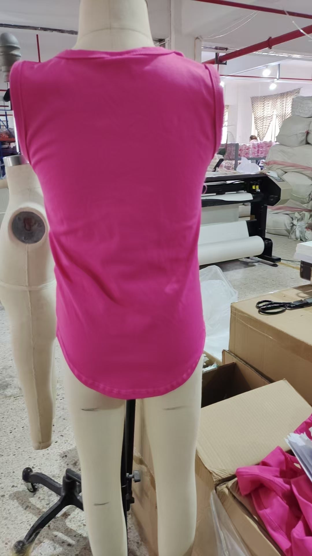 GT0982 Hot Pink Tank Girls Summer Yoga Tee Shirts Top