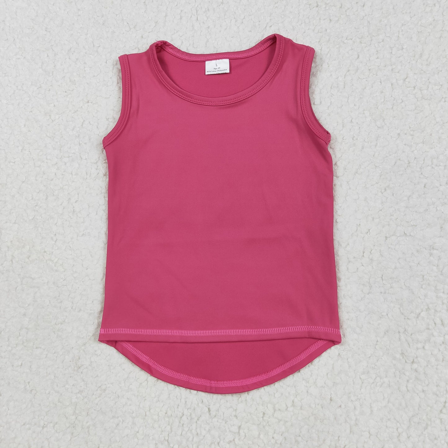 GT0982 Hot Pink Tank Girls Summer Yoga Tee Shirts Top