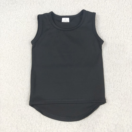 GT0987 Black Tank Girls Summer Yoga Tee Shirts Top