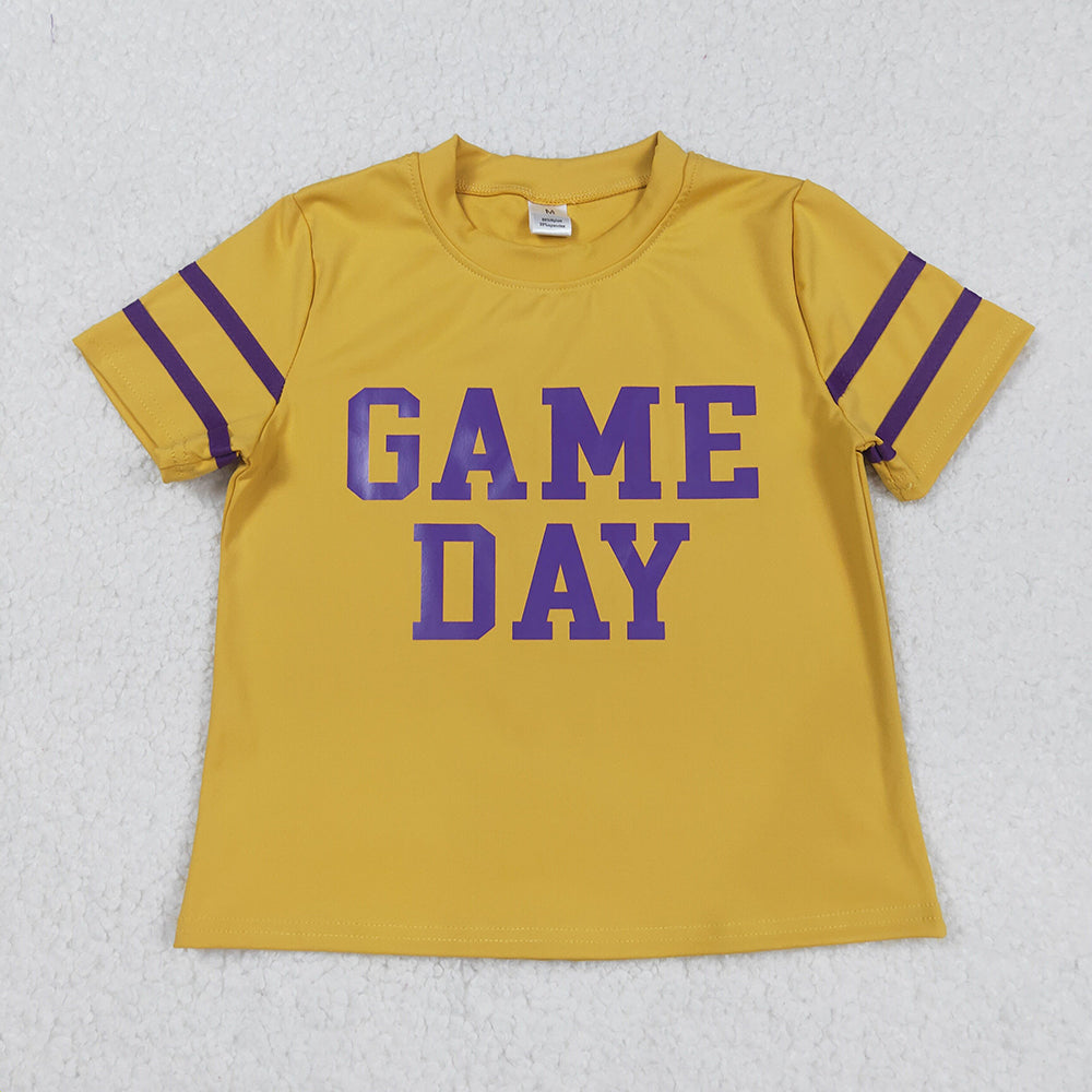 6 Colors Game Day Vinyl Kids Summer Tee Shirts Top Sibling Wear