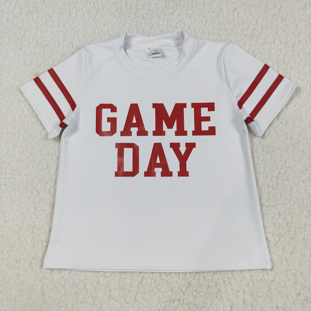 6 Colors Game Day Vinyl Kids Summer Tee Shirts Top Sibling Wear