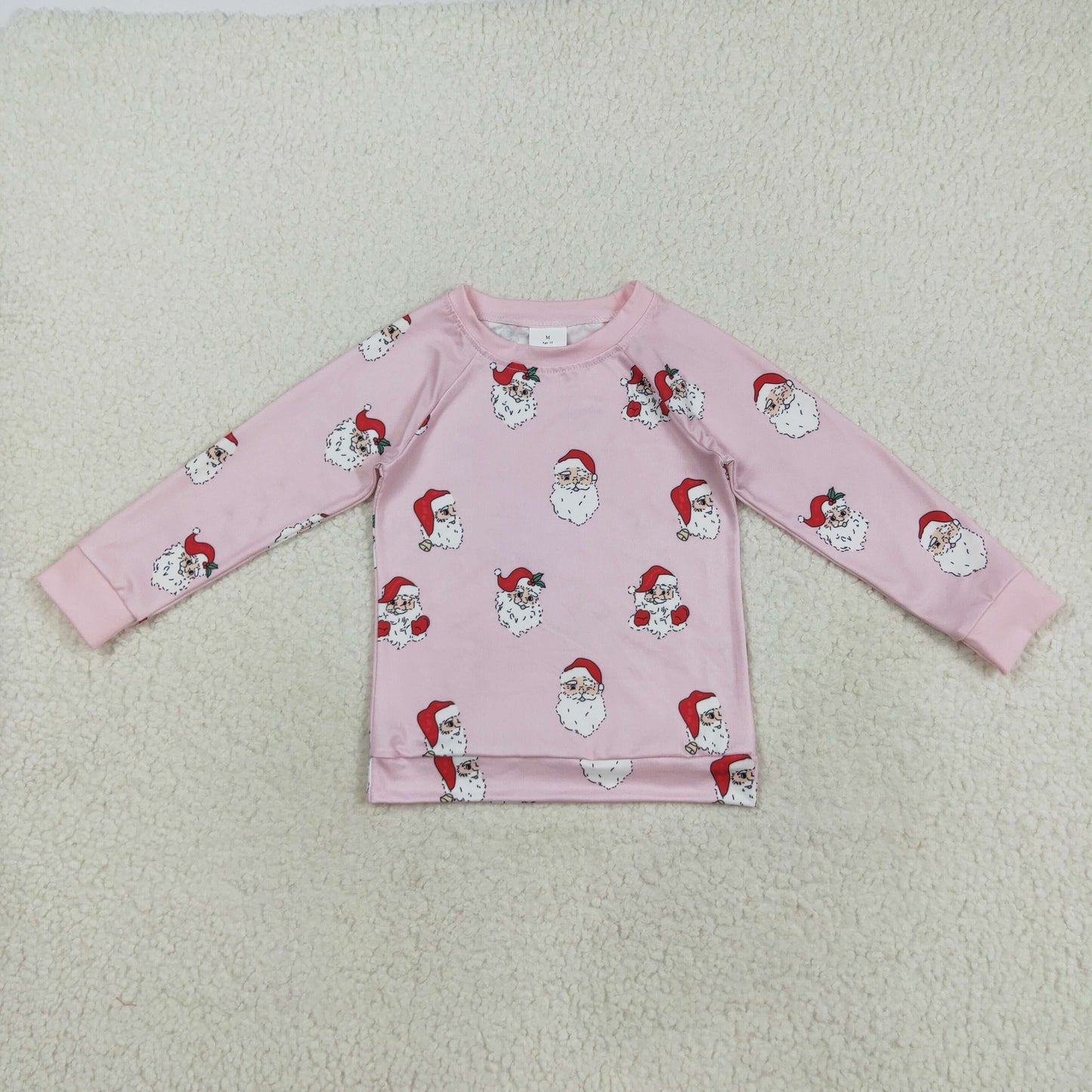 Santa Print Kids Christmas Tee Shirts Top Sibling Wear