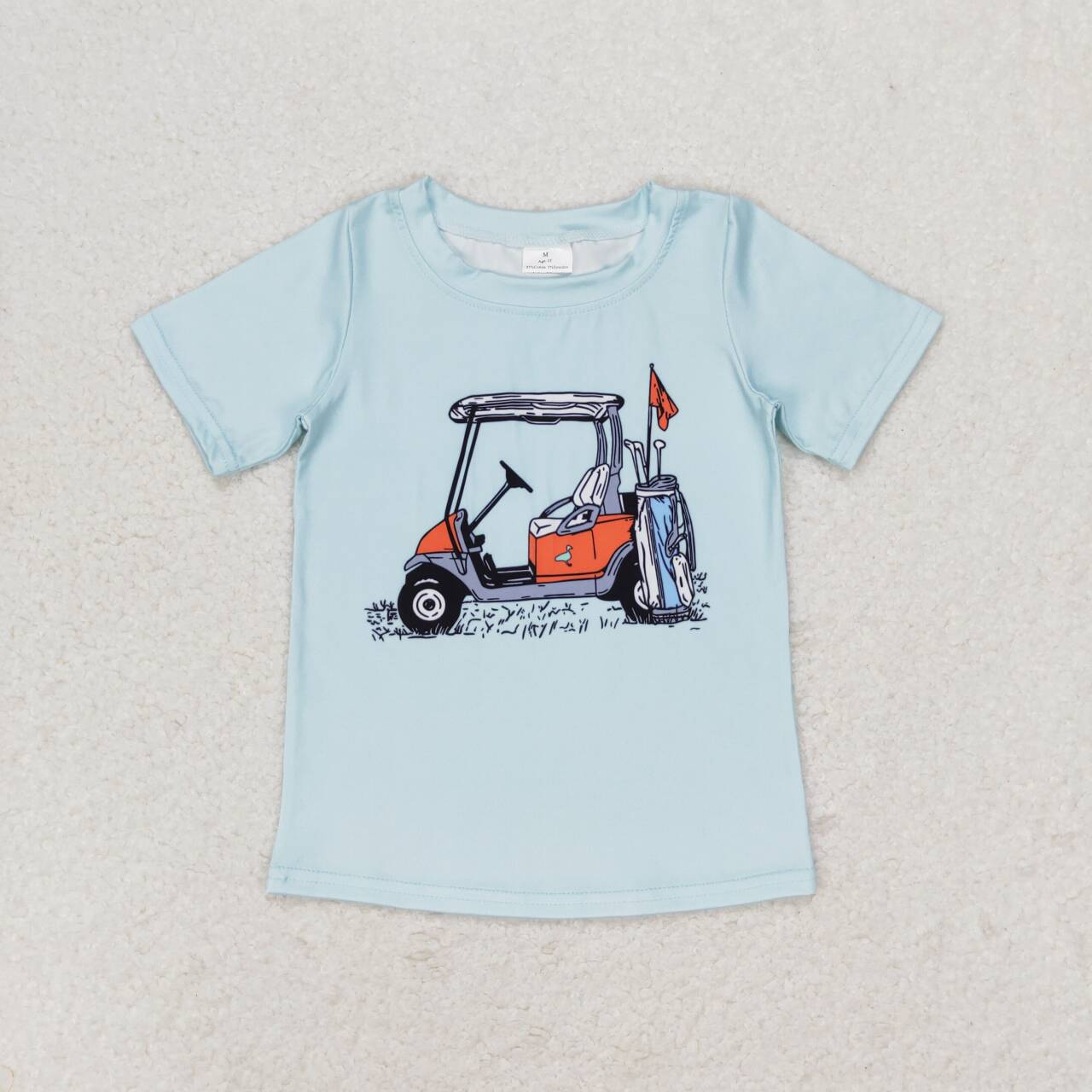 BT0646 Golf Trucks Print Boys Summer Tee Shirts Top