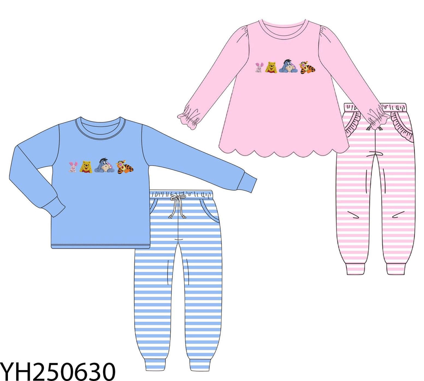 (Custom Design Preorder MOQ 5 Each Design) Cartoon Animals Print Kids Matching Clothes Sibling Wear