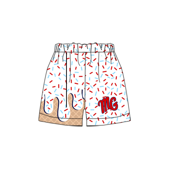(Split Order Preorder) Deadline March.24 Team's MG White Print Kids Bottom Shorts