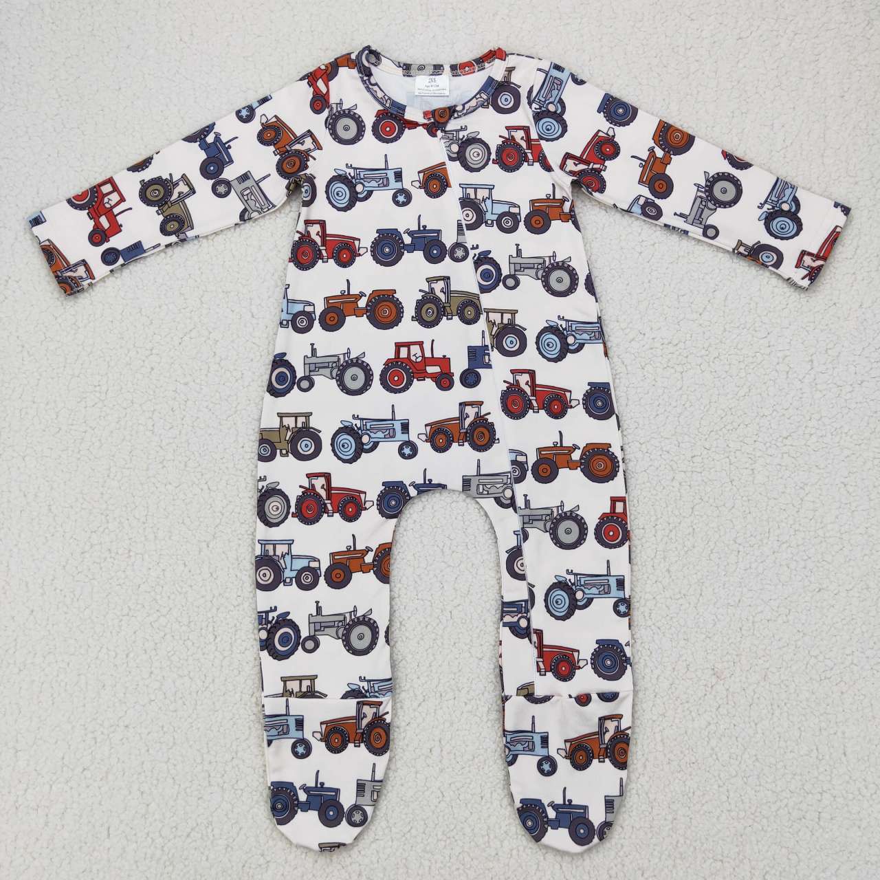 (Promotion)Baby boys Tractor footed fall sleeper romper LR0072
